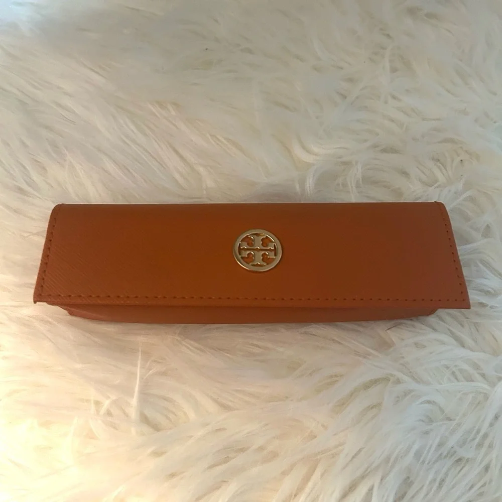 Tory Burch orange glasses case